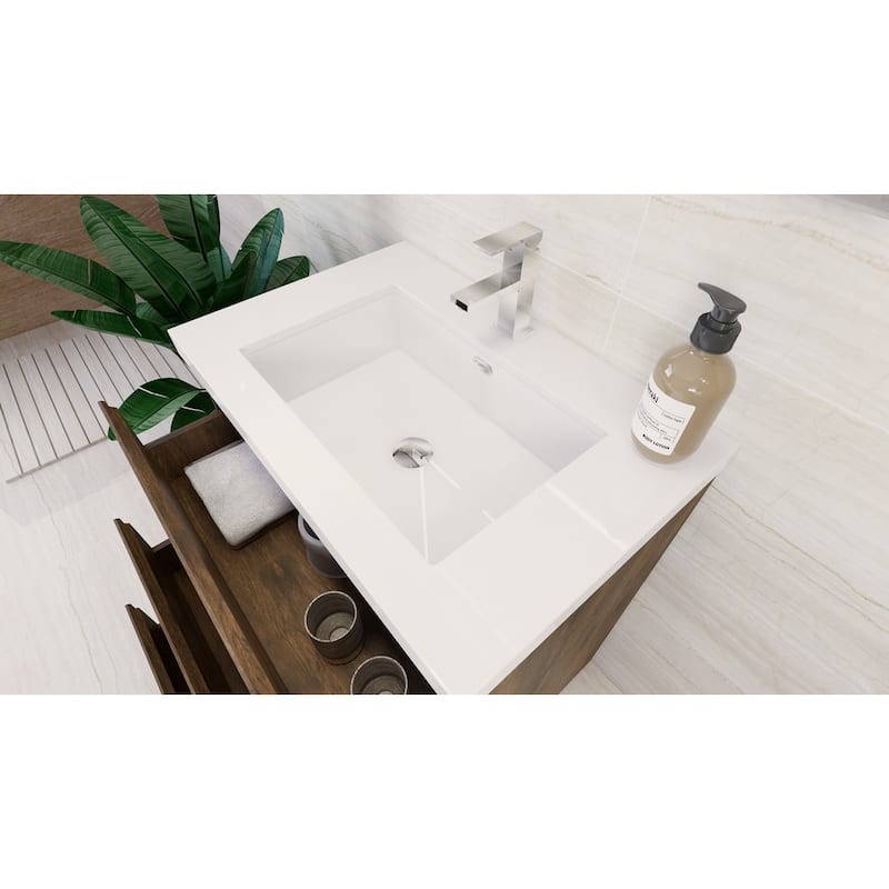Aron 30'' Freestanding Vanity with Reinforced Acrylic Sink