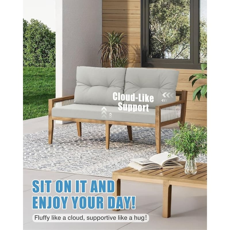 WINSOON 46 x 26 Inch Outdoor Loveseat Cushion Set Waterproof and Resistant
