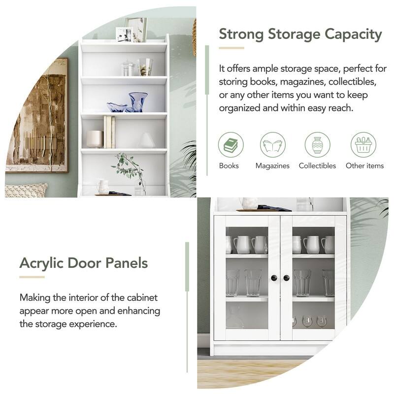 78" Tall Kitchen Pantry,Kitchen Cabinet with Doors and Adjustable Shelves,Storage Cabinet for Kitchen