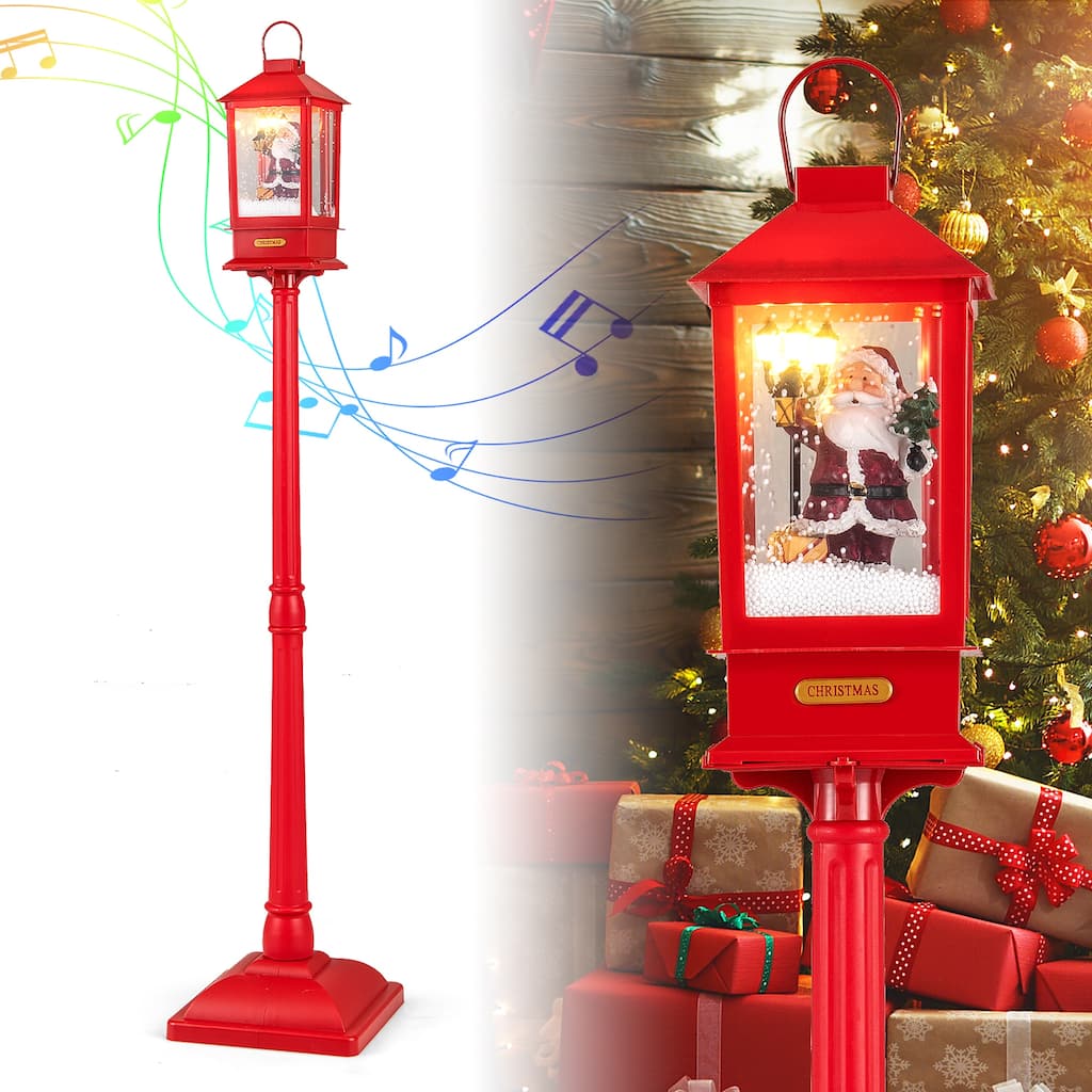 Gymax 5.1 Ft Christmas Street Lamp Sound-activated Spinning Street - Multi-colors - See Details