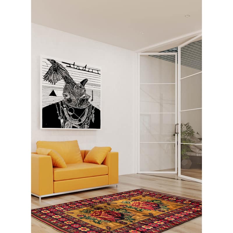 ECARPETGALLERY Hand-knotted Teimani Brown Wool Rug - 3'10 x 5'8