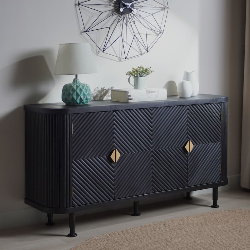 Modern Buffet Cabinet with Adjustable Shelves and Four Doors for Hallway, Entryway, Living Room