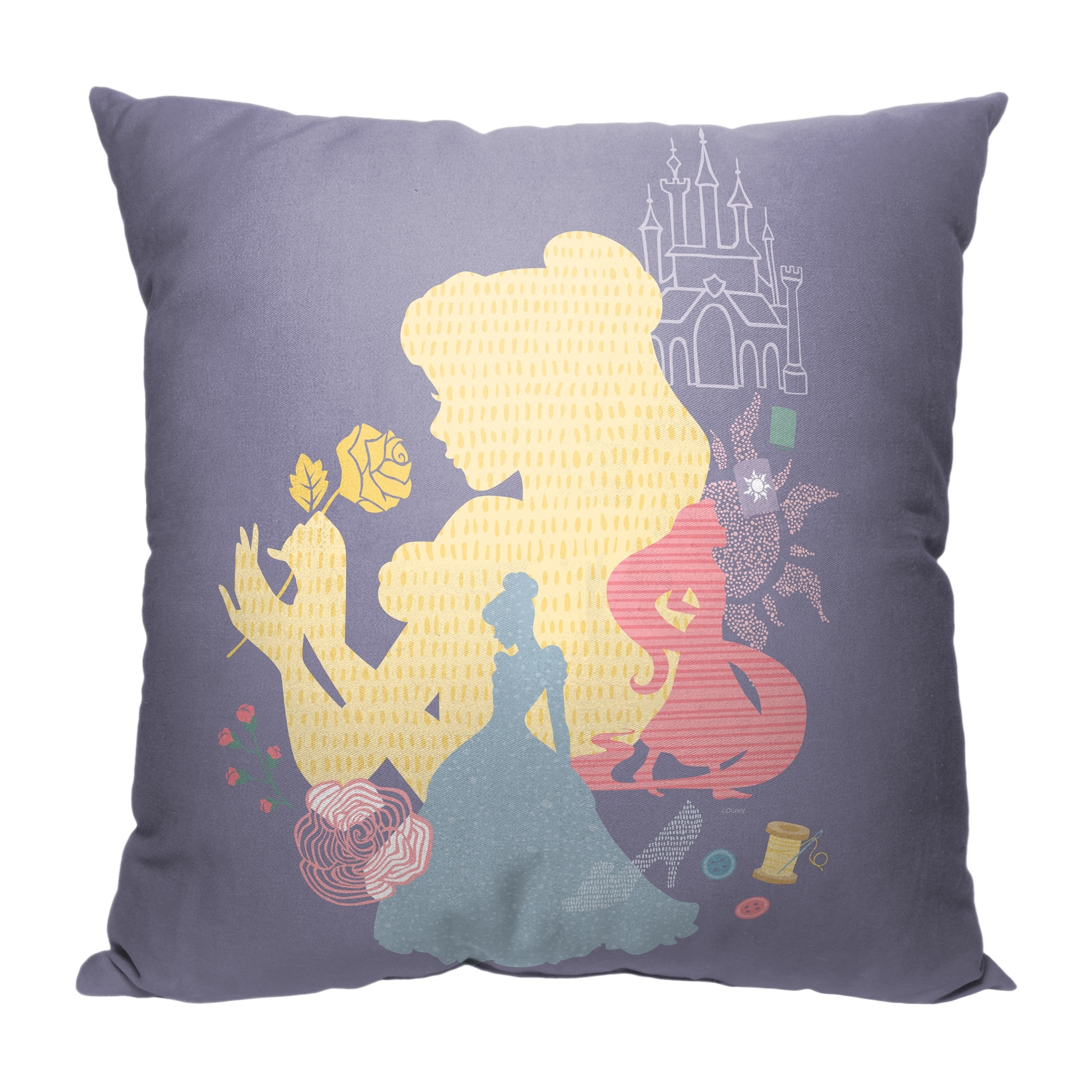 Disney Princess Royal Silhouette 18 Inch Throw Pillow 18 x 18