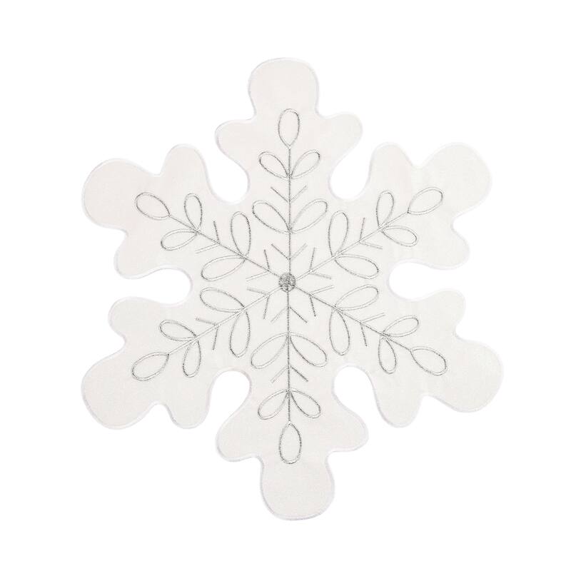 Sparkle Snowflake Round Placemats Set of 6, 17"