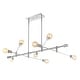 preview thumbnail 19 of 24, Cato Modern Iron Arm-Adjustable LED Chandelier, Chrome by JONATHAN Y