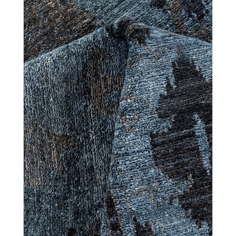 Overdyed, One-of-a-Kind Hand-Knotted Area Rug - Gray - 6' 3" x 11' 4"