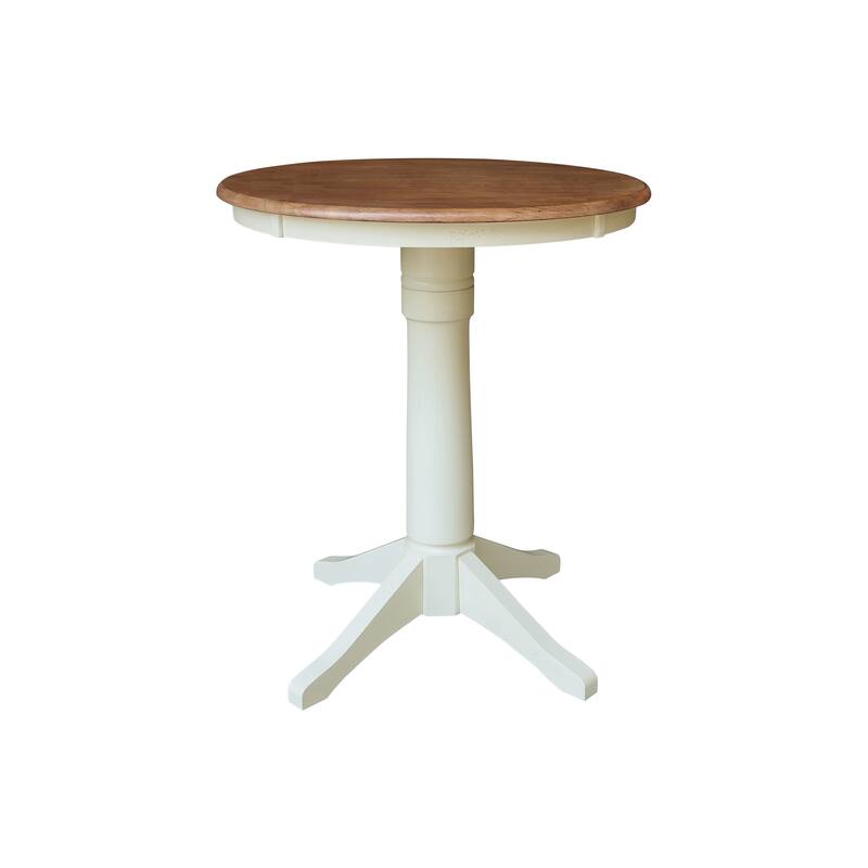 30" Round Pedestal Gathering Height Table with San Remo Counter Height Stools