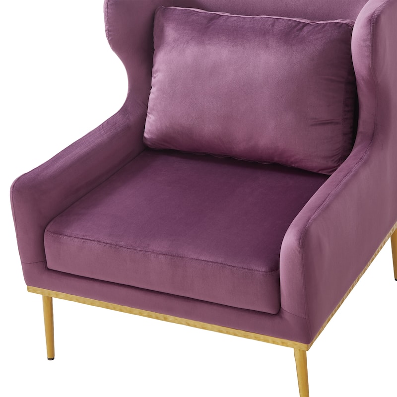 Modern Armchair Velvet Accent Chair Reading Chair Single Sofa Chair for Living Room, Bedroom, or Reading Corner