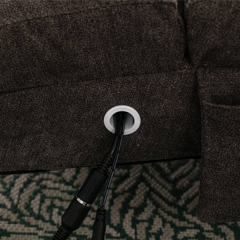 Luxury Upholstered Chaise Lounge Chair with Vibration for Relaxation, Fixed Back Fabric Leisure Recliner Sofa