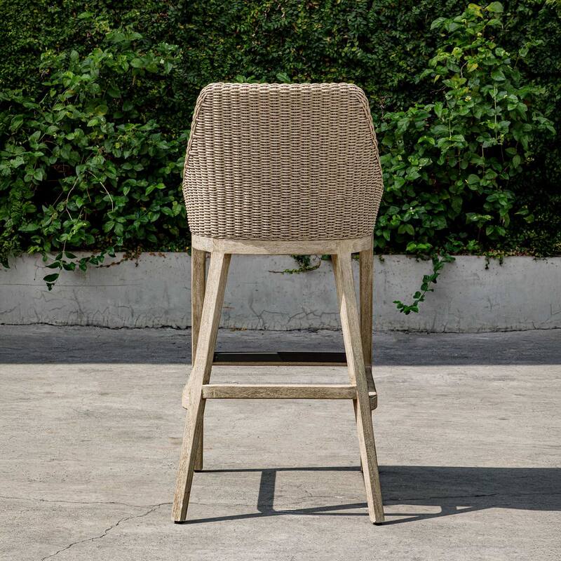 Uttermost Paloma Outdoor Wicker Bar Stool - 24.40" W x 21.20" H x 44.70" D