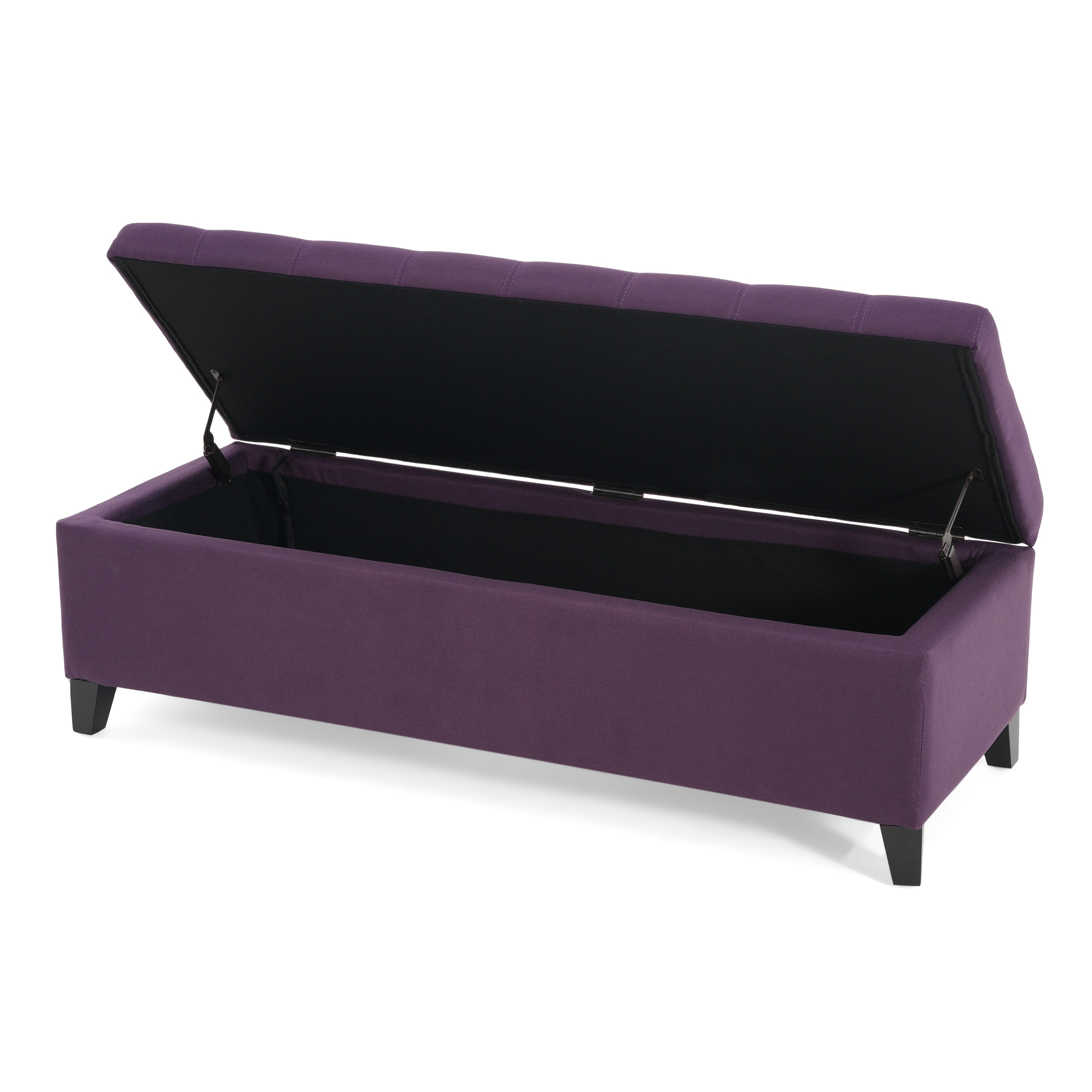 Tufted Fabric Storage Ottoman - Thumbnail 2