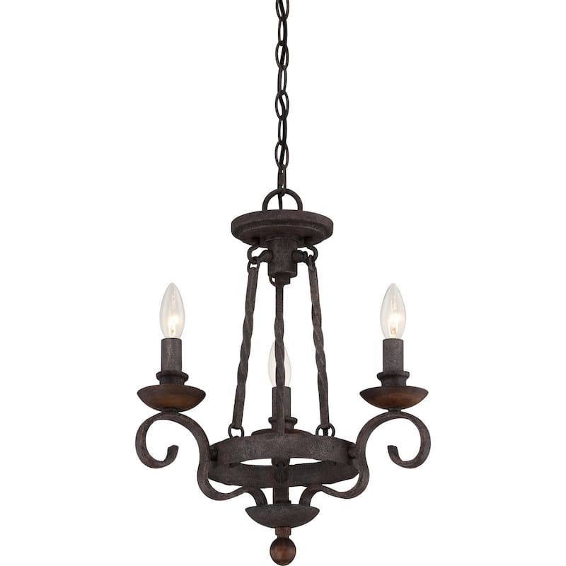 Noble 3-Light Chandelier in Rustic Black - Rustic Black
