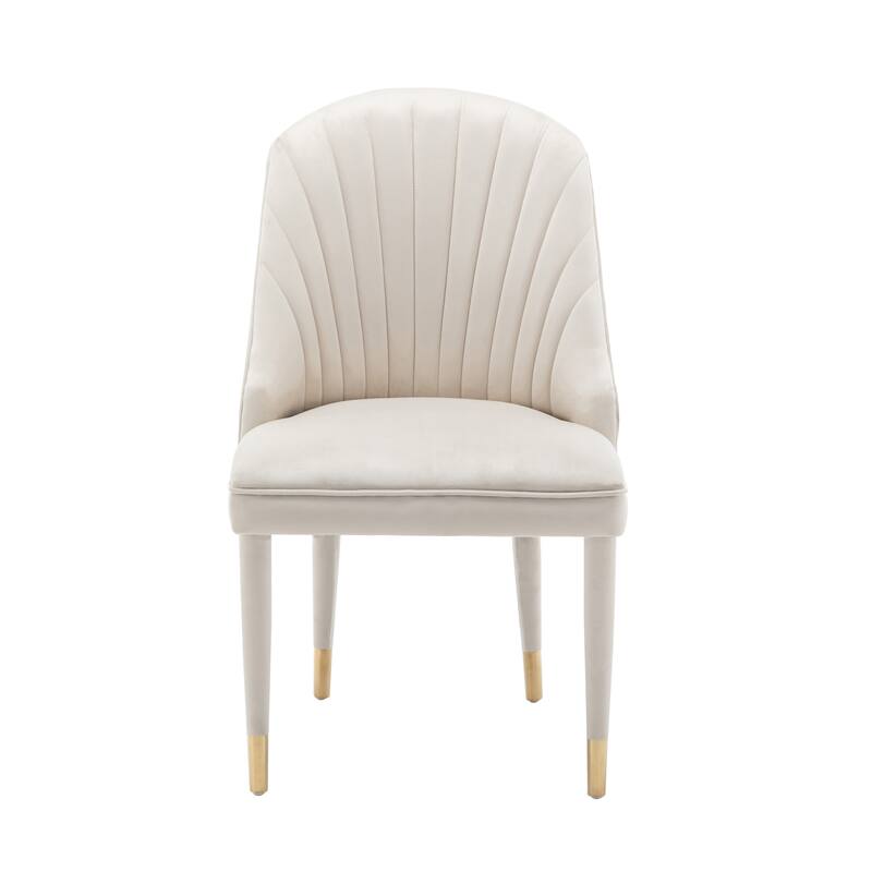 Porthos Home Wren Velvet Dining Chairs with Velvet Covered Rubberwood Legs, Set of 2