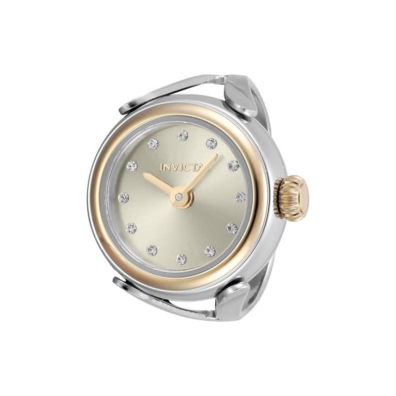 Invicta Women's 48576 Mini Quartz 2 Hand Gold Dial Ring Watch