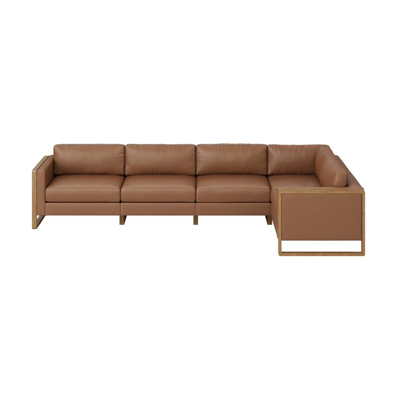 Madison Modern Upholstered Modular Sofa or Couch for Living Room with Solid Wood Legs