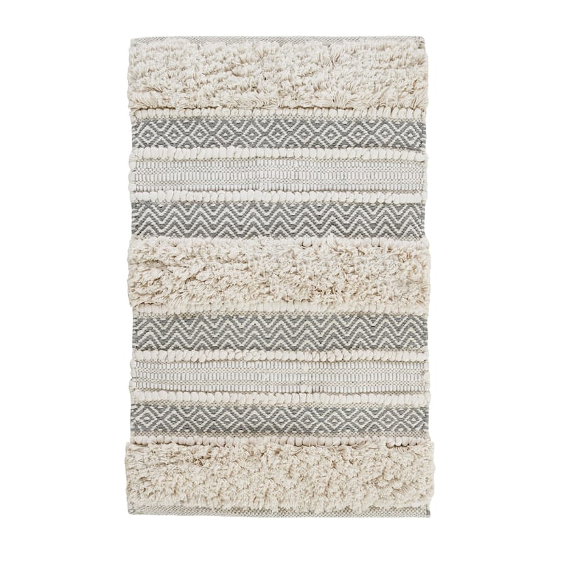 INK+IVY Asher Woven Texture Stripe Bath Rug