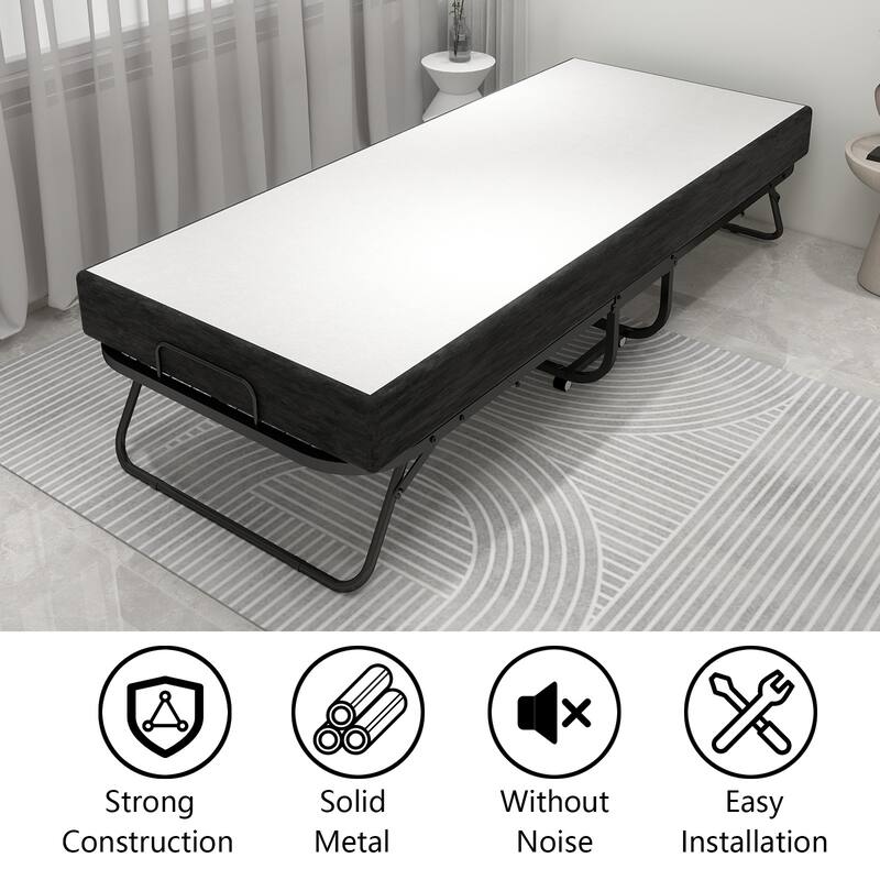Twin Size Foldable Bed with Memory Foam Mattress for Guests