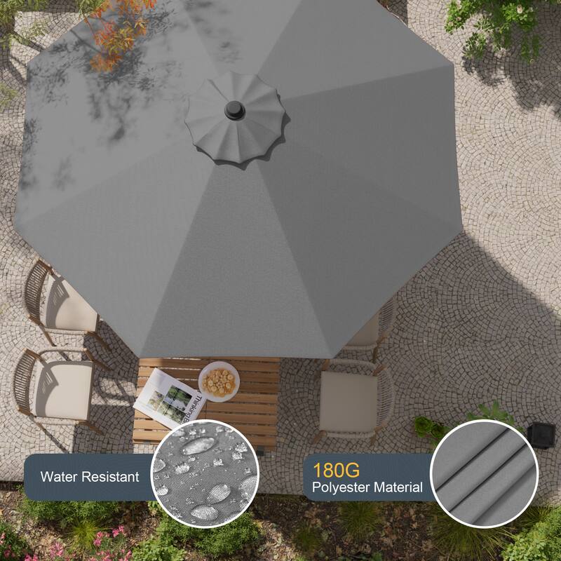 LIVOOSUN 9ft Patio Umbrella Outdoor Table Umbrella with Tilt and Crank