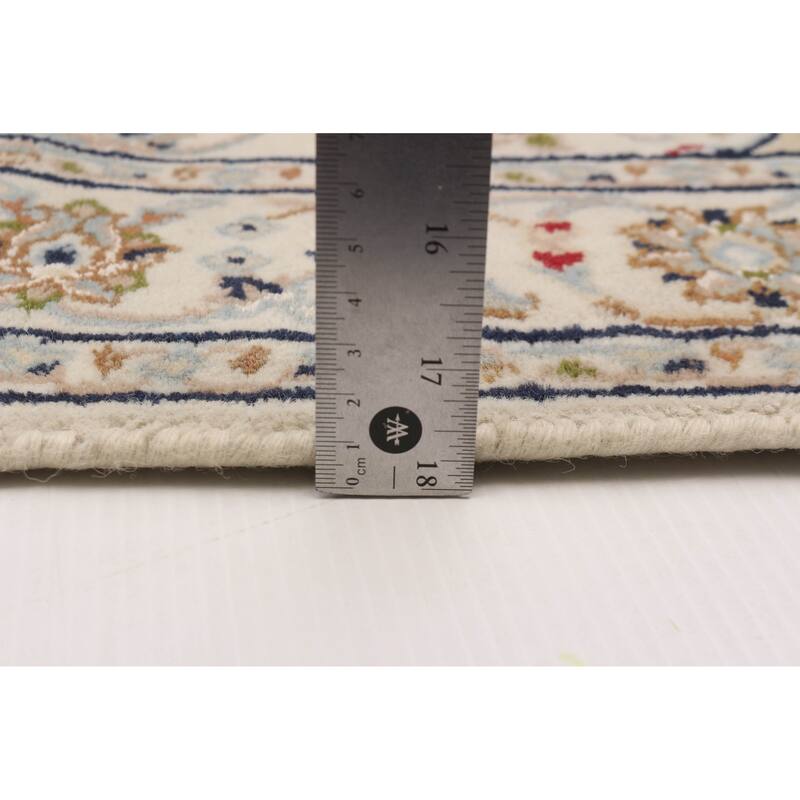ECARPETGALLERY Hand-knotted Nain Cream Silk, Wool Rug - 2'8 x 30'11