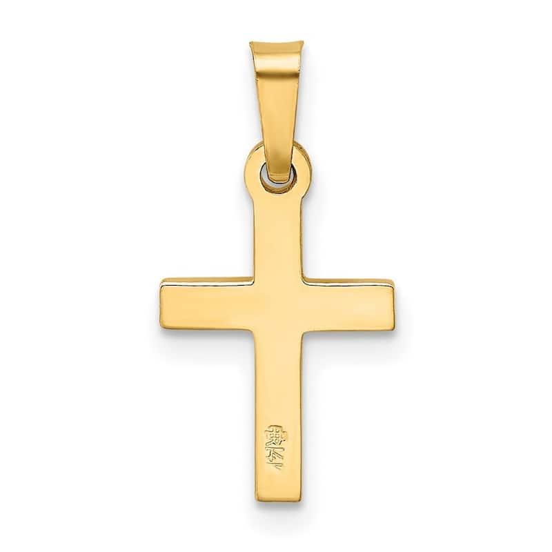 Curata 14k Yellow Gold 18" Solid Polished Cross Necklace - 15x10mm