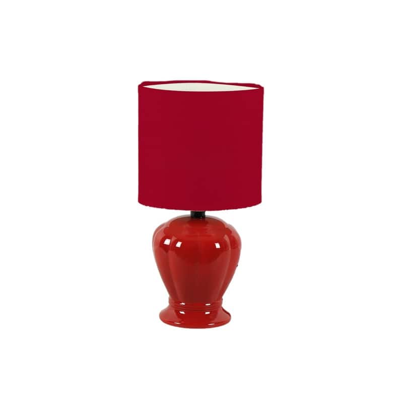Ceramic Table Lamp With Shade 12.6" (Ruby)