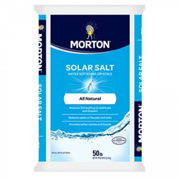 Morton Salt 3980 White Cyrstal Extra Coarse Solar Salt, 50 lbs Bed