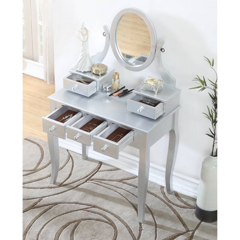 Ashley Wood Make-Up Vanity Table and Stool Set