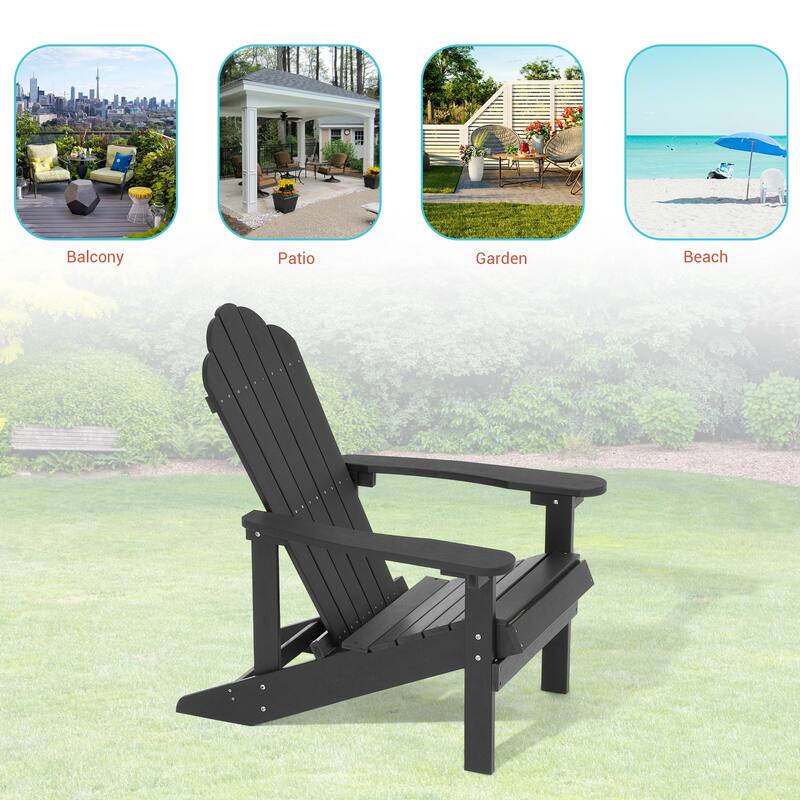 BONOSUKI 2pcs Outdoor Adirondack Chair,HIPS Patio Chair Set