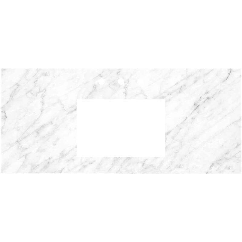 Native Trails VT48-R1812-CA-3 Carrara 48" Marble Vanity Top with Three - Carrara