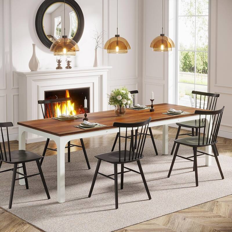 78.7" Rectangular Dining Table, Wood Kitchen Table for Home, Restaurant, Cafe, Office, Apartment, Bakery