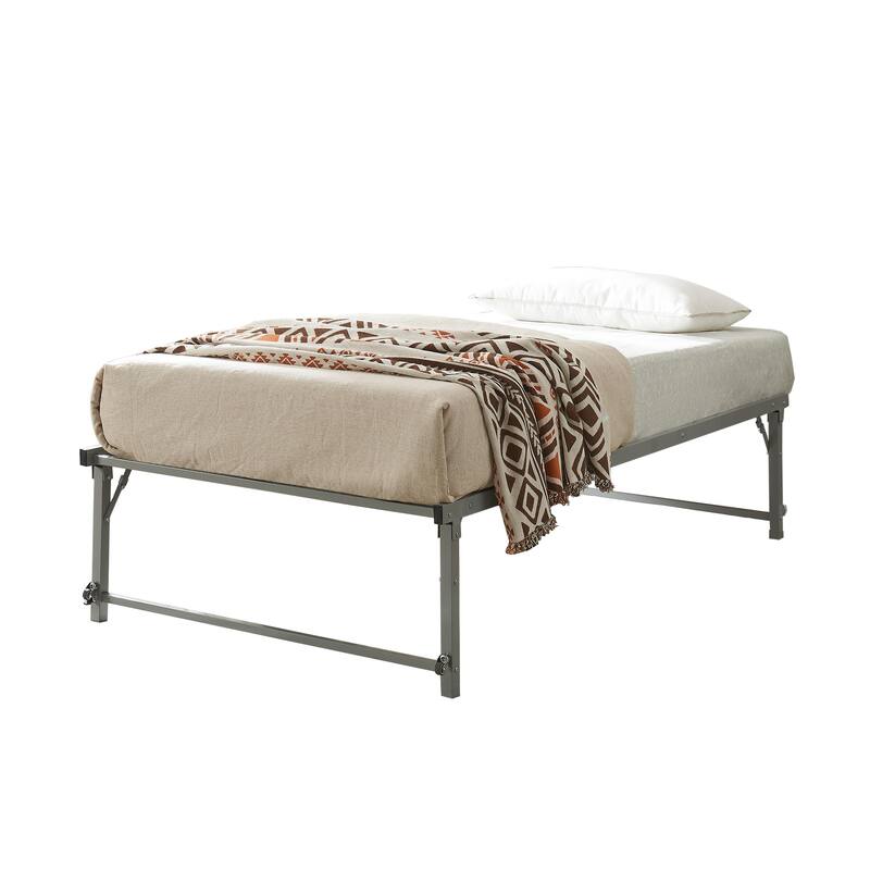 Amara Metal Lift-Up Trundle Bed with Wheels
