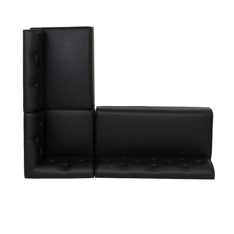 Allard Upholstered/Faux Leather Modern Farmhouse Nook Bench