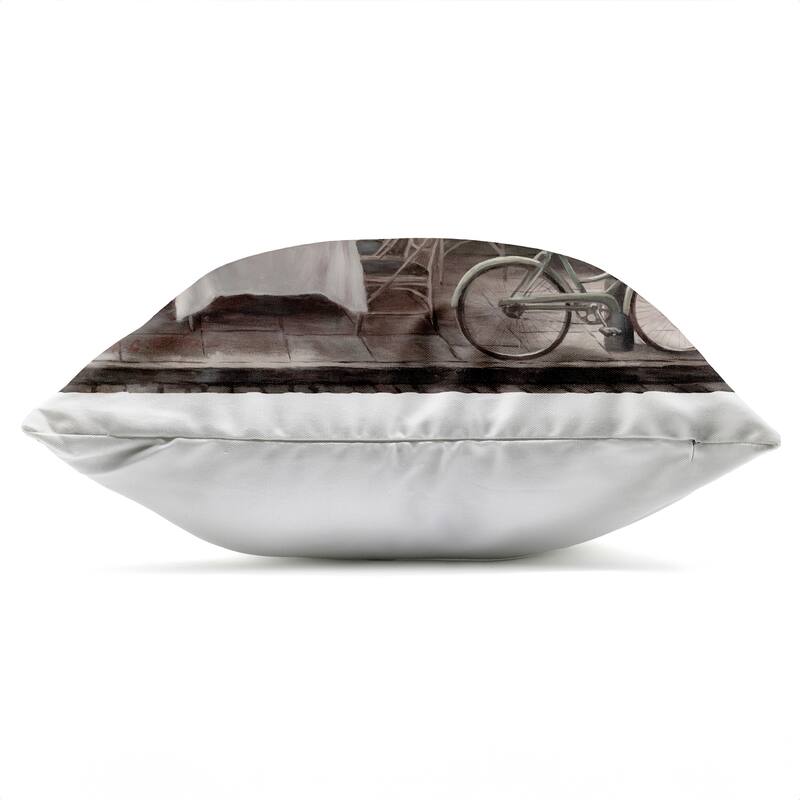 Stupell Outside Dining Bistro Printed Outdoor Throw Pillow Design by T.C. Chiu