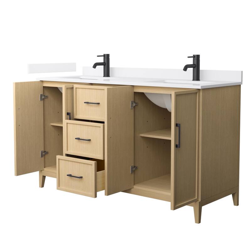 Elan 60-inch Double Vanity, Cultured Marble Top