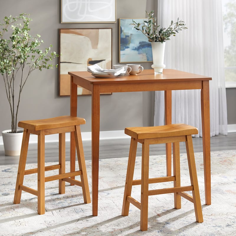 Simple Living Belfast 3-piece Saddle Dining Set - Oak