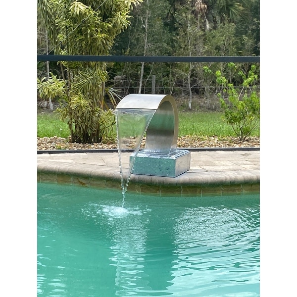 vidaXL Stainless Steel Pool Accent Fountain Sheer Descent Pond Garden Waterfall Feature 