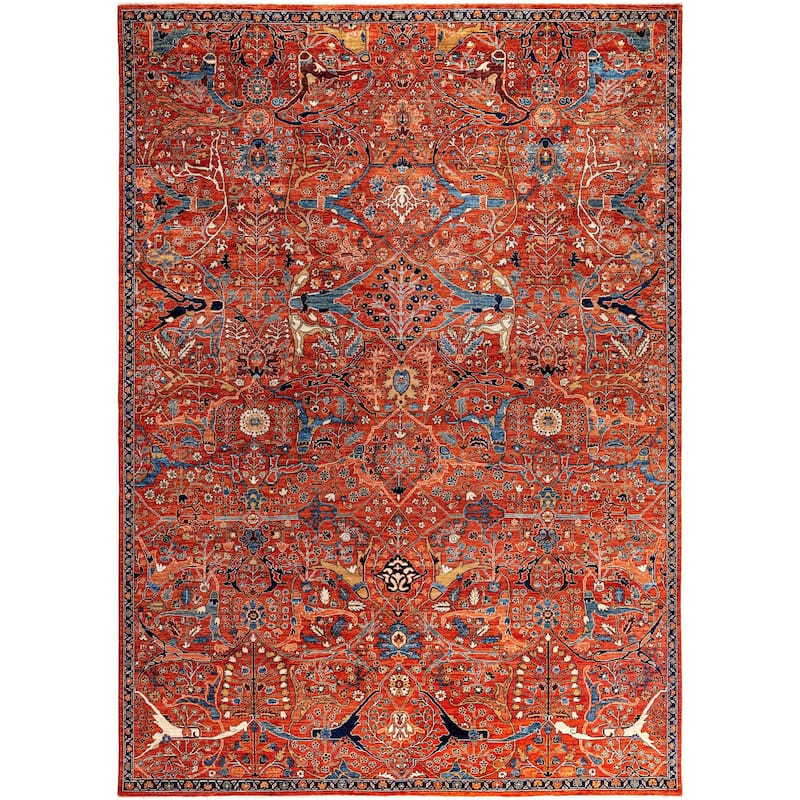 Serapi One-of-a-Kind Hand-Knotted Area Rug - Orange - 9' 10" x 13' 10"