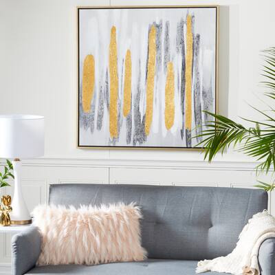 Grey Metal Glam Framed Wall Art Abstract 40 x 40 x 2 - 40 x 2 x 40
