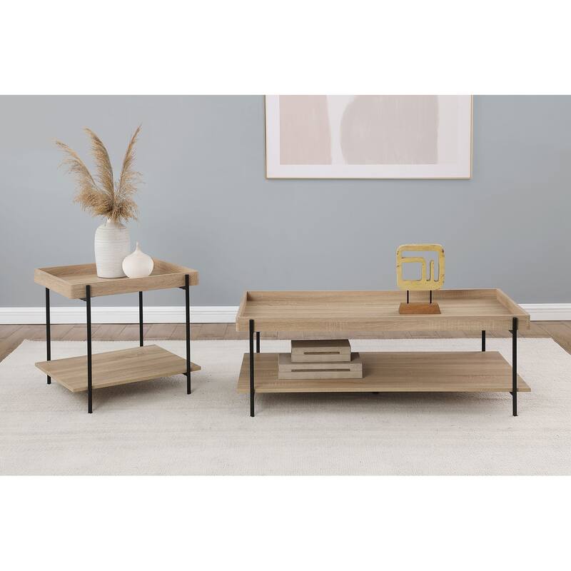 Fallon Rectangular Engineered Wood Coffee Table Light Brown