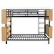 preview thumbnail 4 of 14, Black Full over Full Metal Bunk Bed with Storage Space, Ladder and Full-Length Guardrail