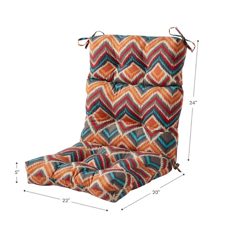 Global Multicolor 22-in x 44-in Outdoor High Back Chair Cushion (Set of 2) (Cushions Only)