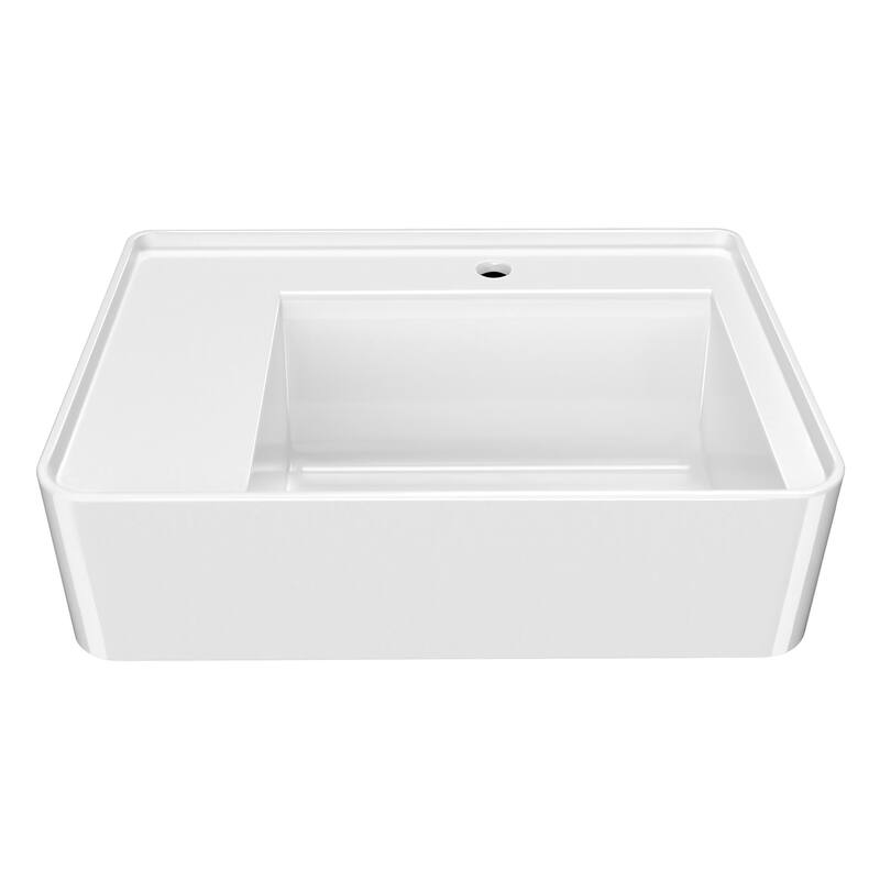 Whitehaus B-RA65-1H 25-5/8" Rectangular Vitreous China Wall Mounted