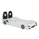 preview thumbnail 4 of 24, Wooden Twin Size Race Car Bed with Upholstered Backrest and LED Light, Kids Car-Shaped Platform Bed with Slats Support
