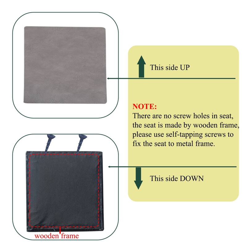 GDFStudio - Cavalli Modern Faux Leather Upholstered Armless Counter Height Bar Stool with Metal Frame & Backrest, Set of 2