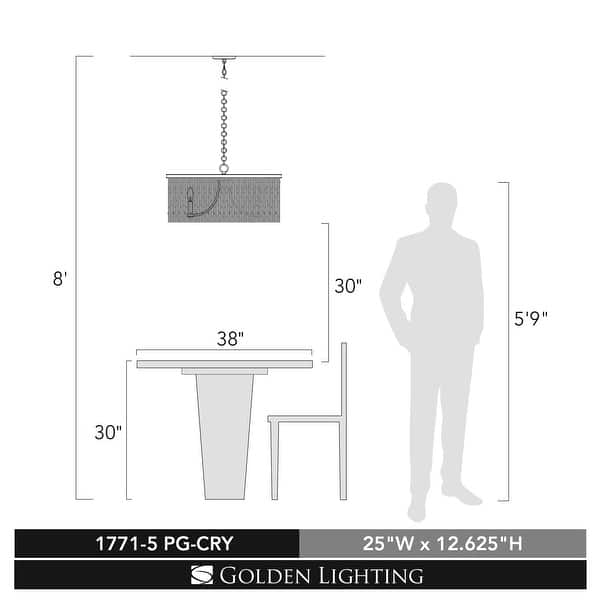Golden Lighting Marilyn 5 Light 25" Wide Taper Candle Chandelier with