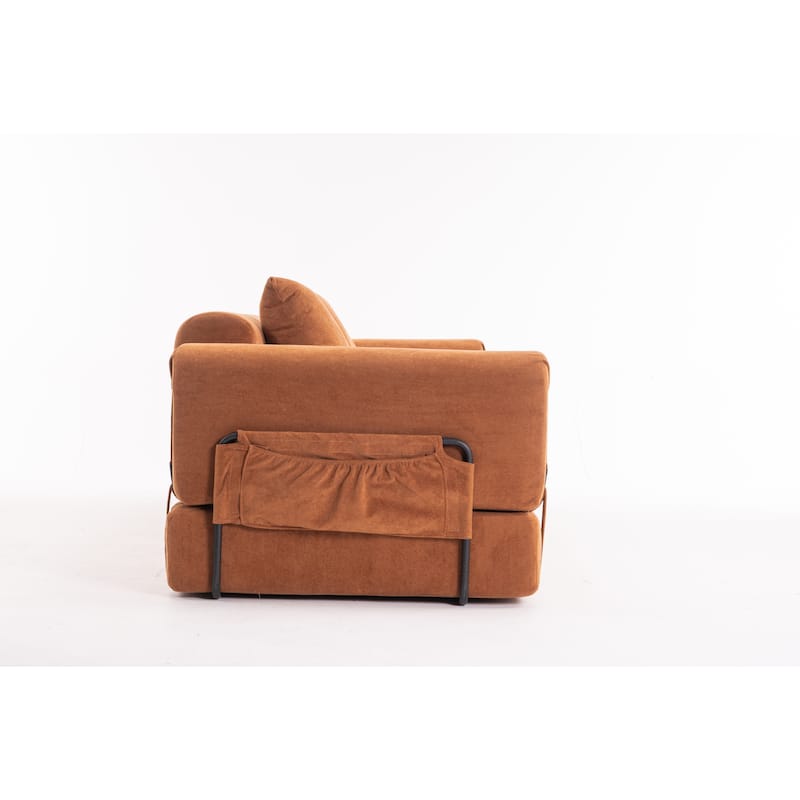 Folding Chaise Longue Sofa Fold Out Loveseat Floor Couch, Convertible Sleeper Sofa Bed Modular Leisure Sofa