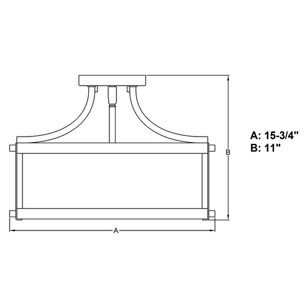 Holbrook 15.75-in W Industrial Semi Flush Mount Ceiling Light Clear Glass