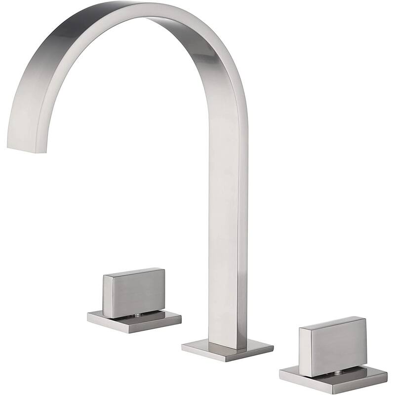 Chrome Two handles 3 holes Waterfall bathroom Sink Faucet with brass pop up overflow Drain