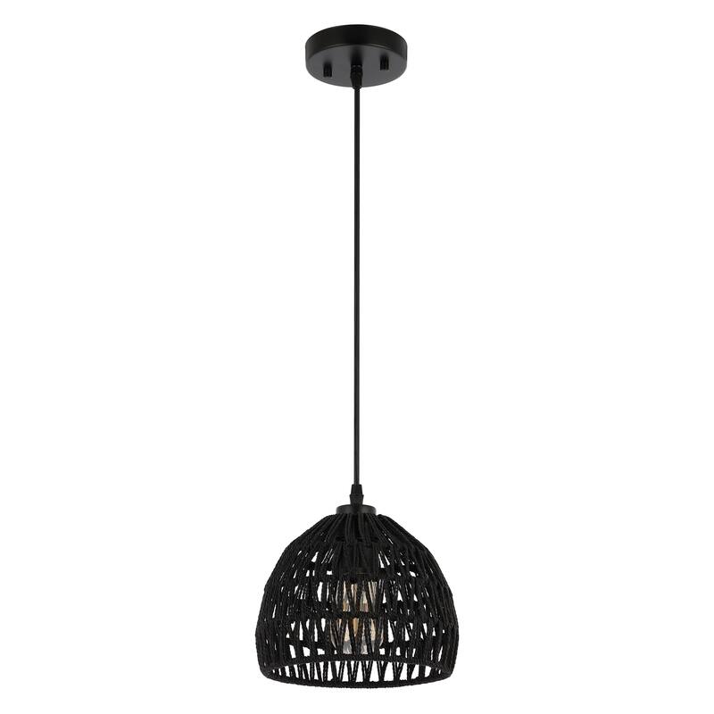 Jigu 1-Light Woven Rattan/Iron LED Pendant, by JONATHAN Y