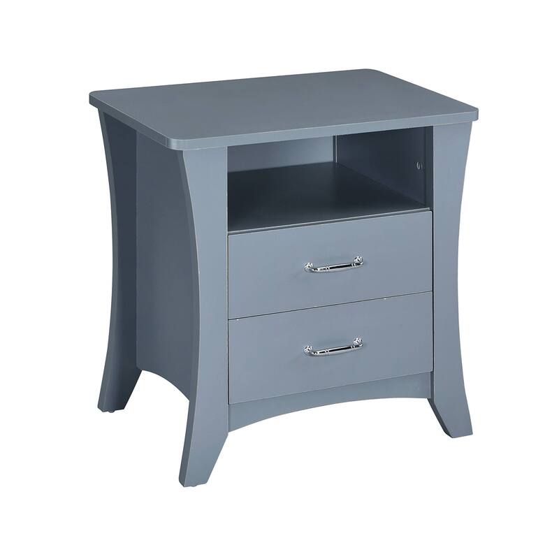 Nightstand with Top Open Compartment and 2 Drawers